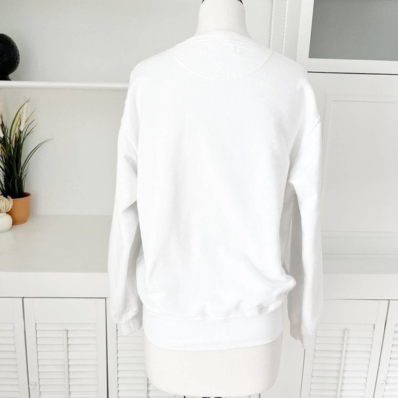Anine Bing White Ramona Empowerment Crewneck Pullover Sweatshirt Size XS/S - Picture 5 of 11